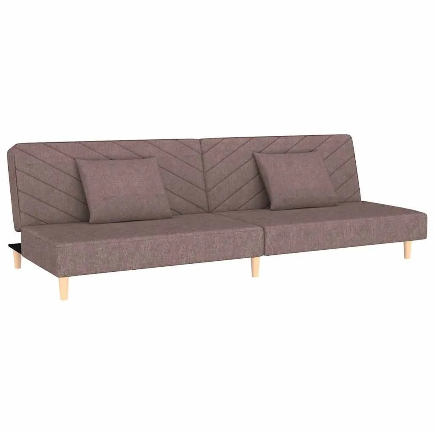 vidaXL Schlafsofa 2-Sitzer mit 2 Kissen Taupe Stoff 375897 günstig online kaufen