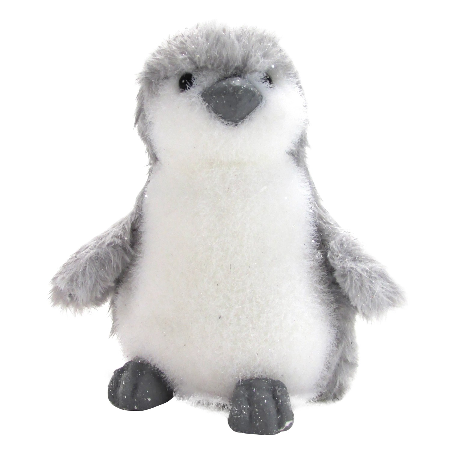 Deko-Pinguin beflockt Kunststoff 16 cm