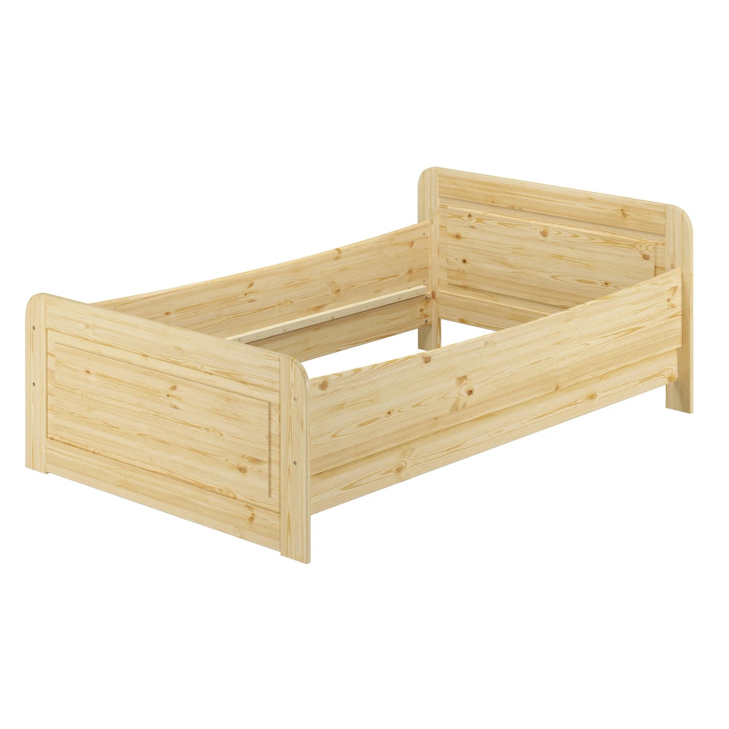 Erst-Holz Extra Hohes Bett 120 x 220 Überlänge Kiefer Massiv ohne Rost Modell 42
