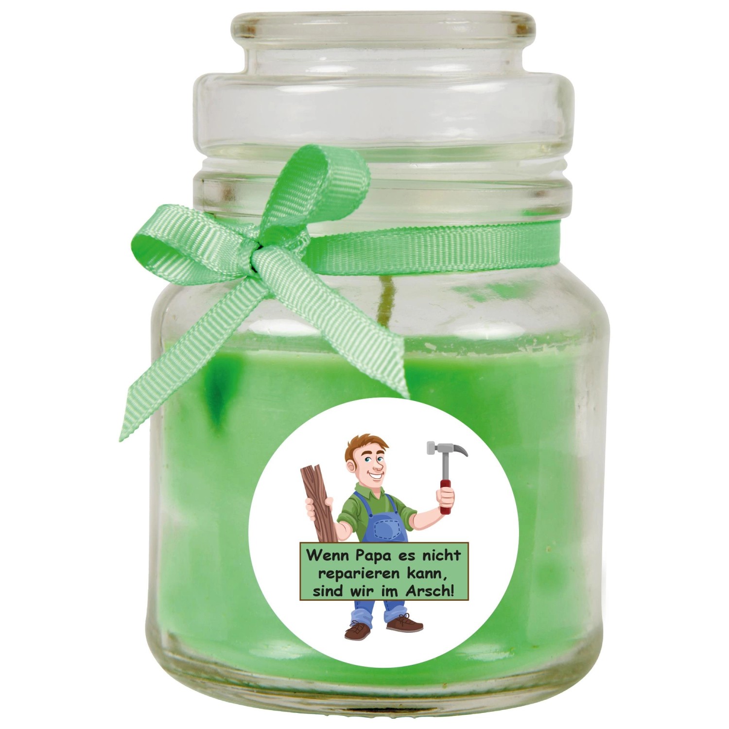 HS Candle Duftkerze & Bonbon Glas Vatertag Kokos Grün günstig online kaufen