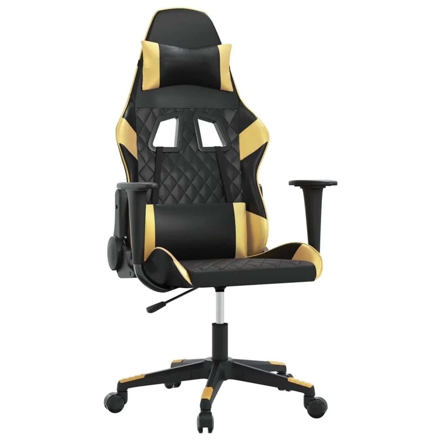 vidaXL Gaming-Stuhl mit Massagefunktion Schwarz & Golden Kunstleder 345513