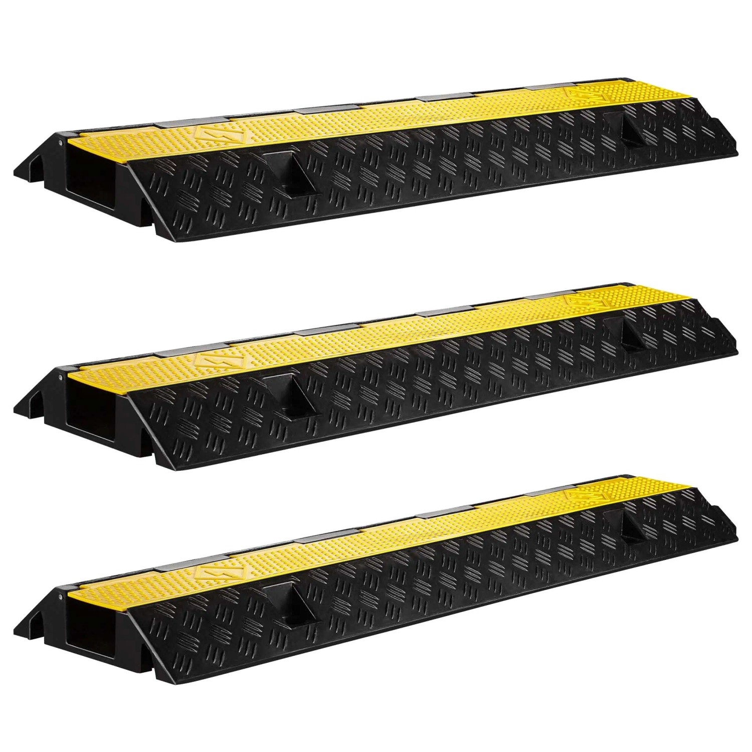 Wiltec Kanal Kabelbrücke 3St. 15T 30Km/H Überfahrschutz 98X26X6,5Cm Kabelkanal
