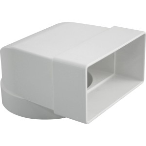 Marley Umlenkstück ohne Stutzen, System 100, weiß, für Flachkanalsysteme und Rundrohrsysteme.