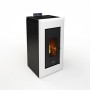 Freepoint Pelletofen Vega, Stahl weiß, 10,5 kW. Pelletofen mit Stahlverkleidung und Automatik.