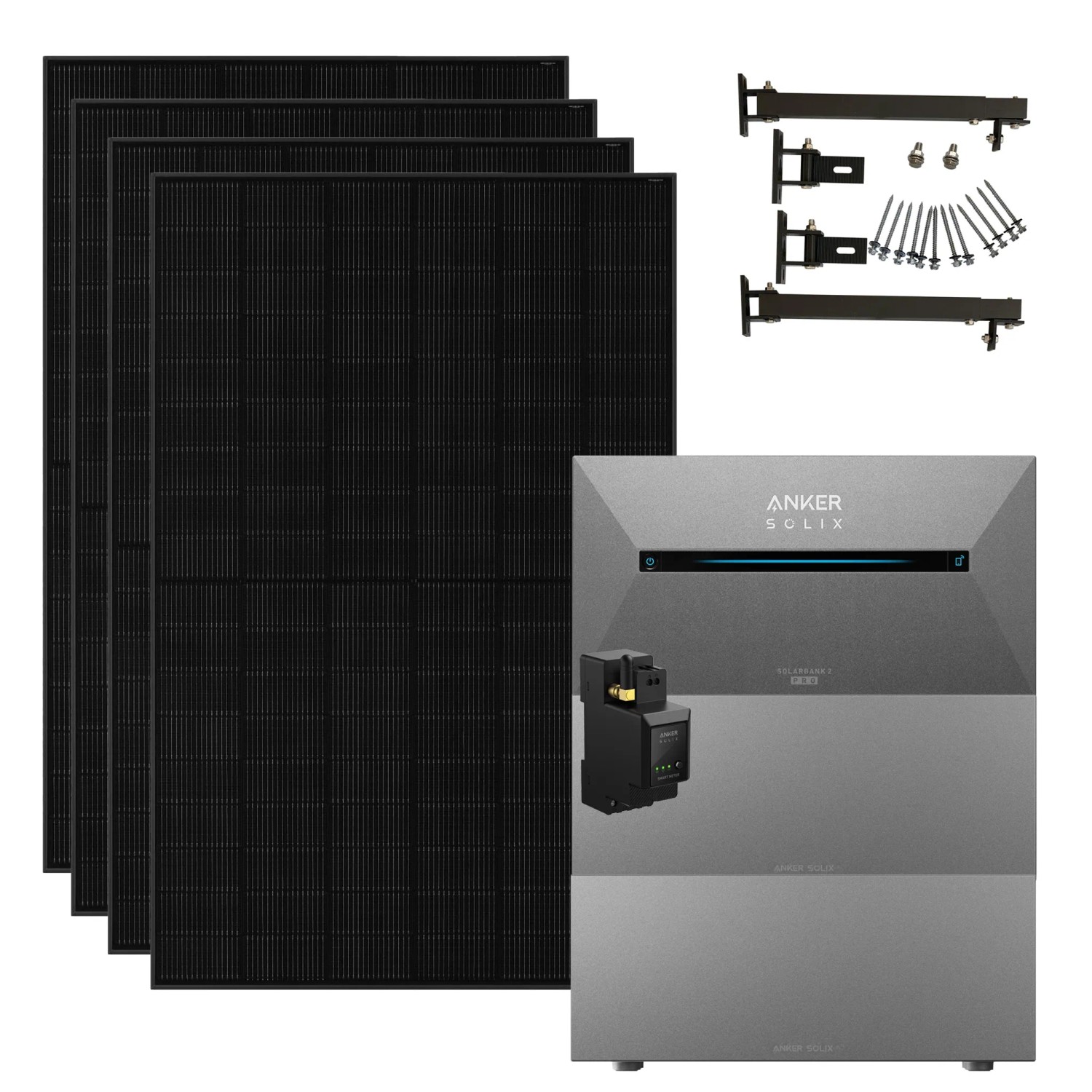 Anker Solix 2 Pro Balkonkraftwerk 1800W Mit Smart Meter 1,6–9,6 Kwh und Zwei Akkus