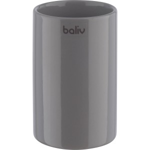 Grauer Zahnputzbecher aus Keramik von baliv.