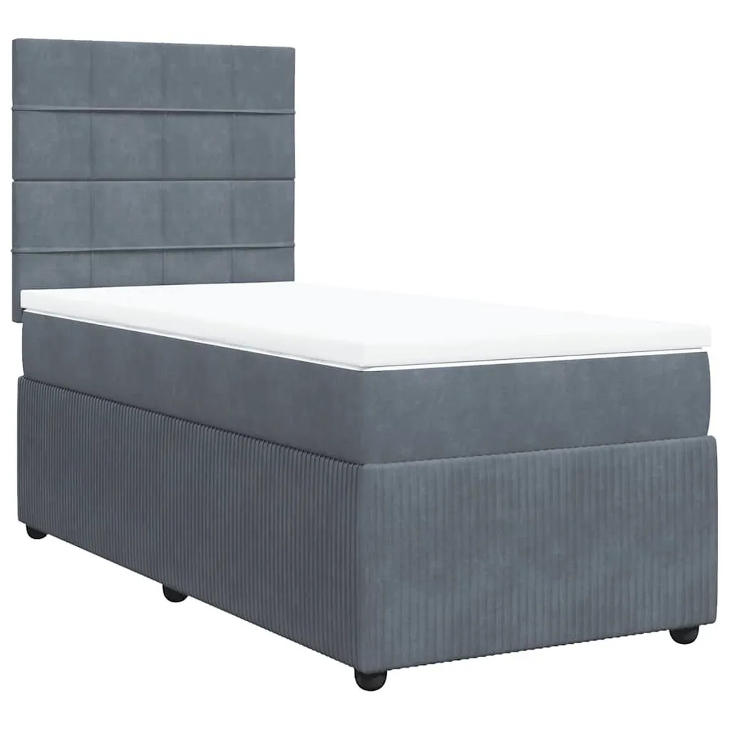 vidaXL Boxspringbett mit Matratze Dunkelgrau 90x190 cm Samt 3294515 günstig online kaufen