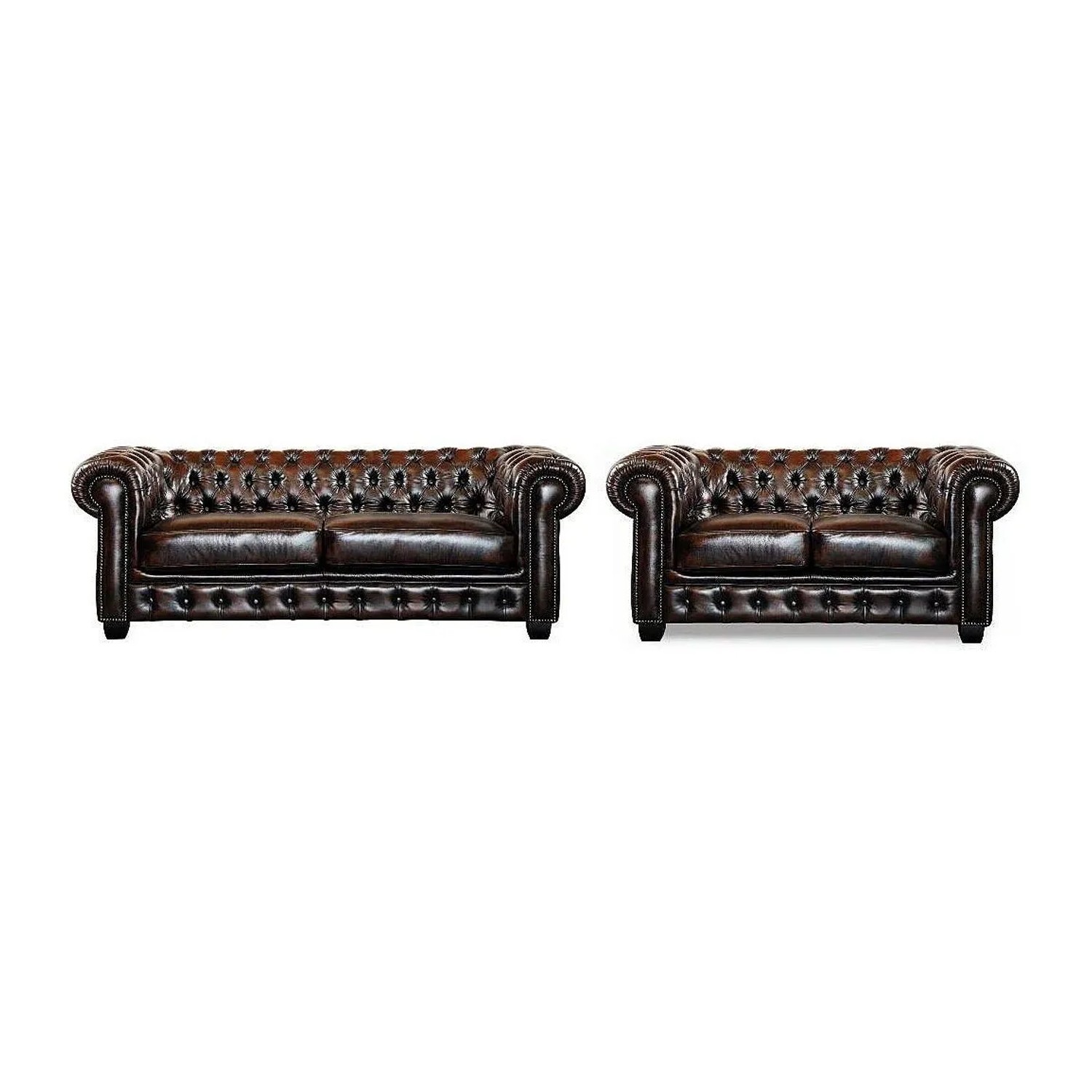 Vente-unique Couchgarnitur Brenton Schokoladenbraun 160 cm  201 cm