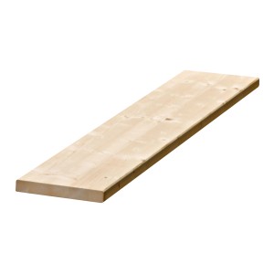Unbehandelte Fichte Leimholzplatte, 250x20x2,8 cm, für Regale und Möbelbau.