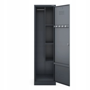 Jan Nowak AGNES Besenschrank, anthrazit, 185x50x50cm, mit Regalböden, Kleiderstange und Haken.