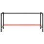 vidaXL Werkbankgestell, schwarz-rot, 180x57x79 cm, Metall. Tischgestell für Werkbank.