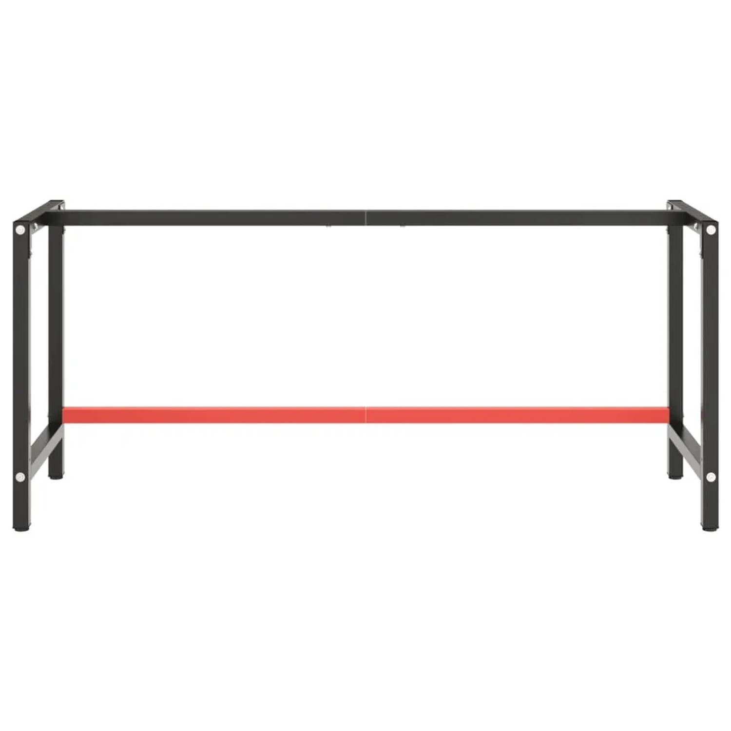 vidaXL Werkbankgestell, schwarz-rot, 180x57x79 cm, Metall. Tischgestell für Werkbank.