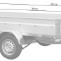 Stema Basic ST 2000-30-15.2 Autoanhänger, gebremst mit Doppelachse und Maßangaben.