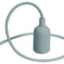 Lampen-Textilkabel mit Fassung, 1,4 m, hellgrau. Textilkabel im Retro-Look für DIY-Lampen.