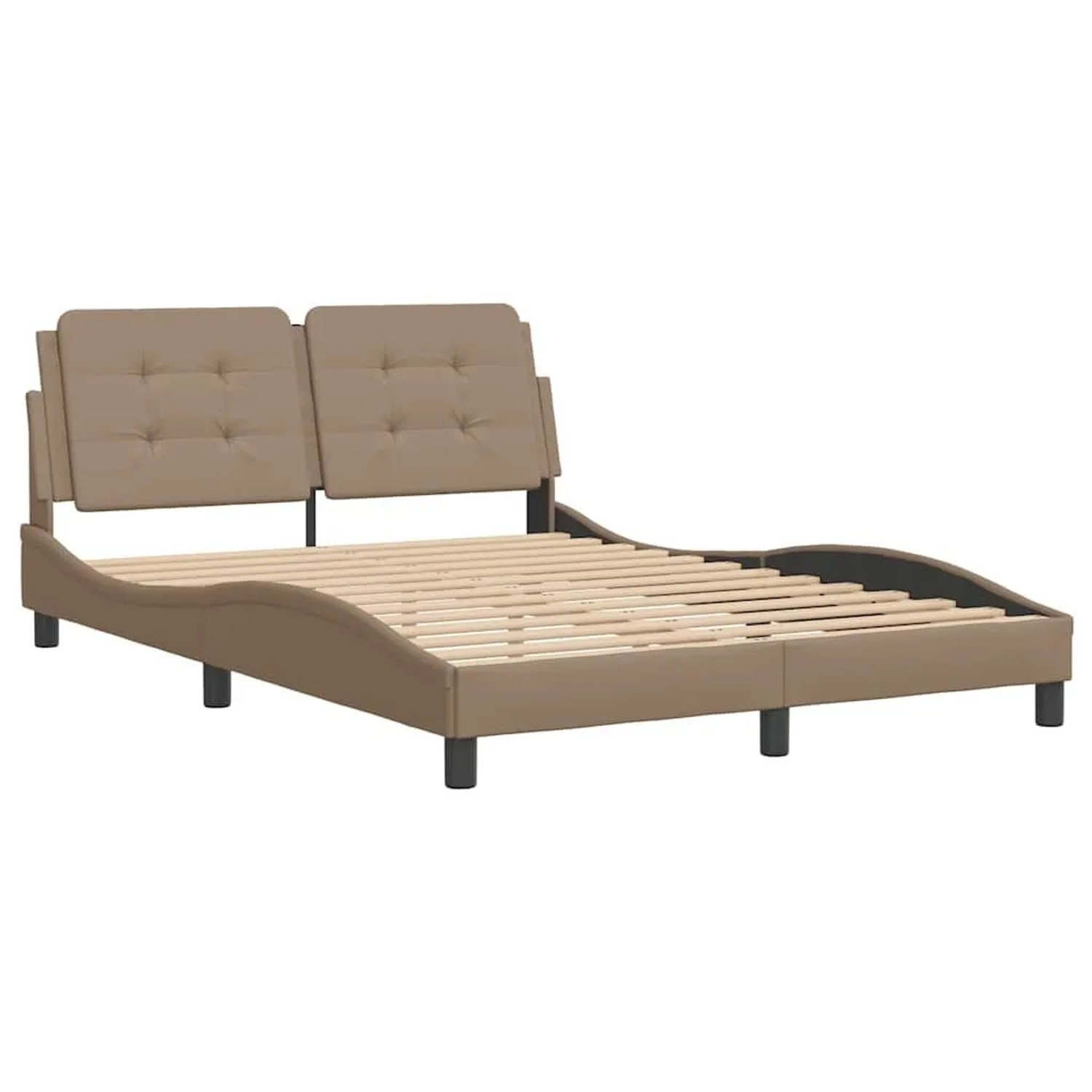 vidaXL Bettgestell ohne Matratze Zadar Cappuccino-Braun 140x190 cm Kunstleder 3208181