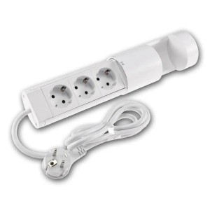 ChiliTec 3-fach Tischsteckdose CT-KS 3 Weiß mit USB