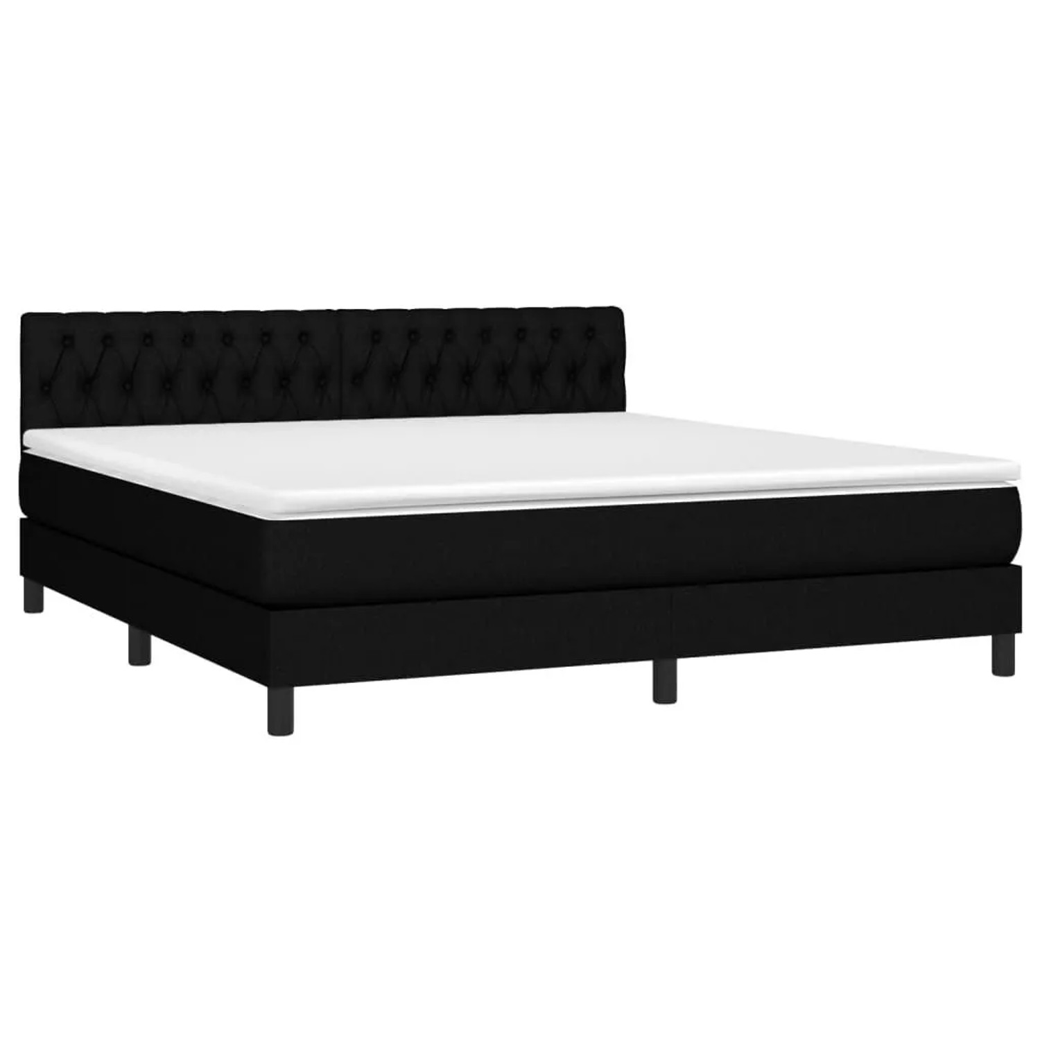 vidaXL Boxspringbett mit Matratze Schwarz 180x200 cm Stoff 3140315 günstig online kaufen