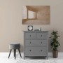 Beiges Bricoflor Leinwandbild mit geometrischem 3D-Design in Betonoptik, 90x60 cm, als Wanddeko.