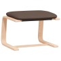Dunkelbrauner vidaXL Relaxsessel Hocker aus Stoff mit hellem Holzgestell.
