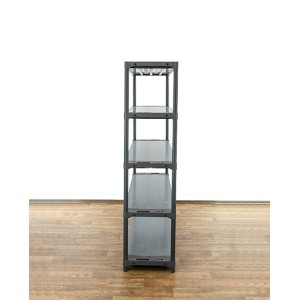 Graues Kunststoffregal Grey Bear Tall mit 5 Böden, Fachlast 70 kg, 180x130x46 cm.
