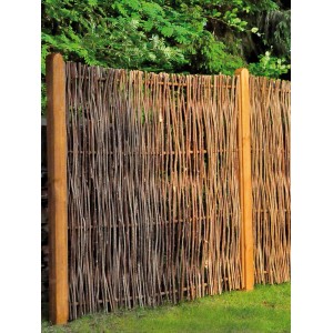 T & J Haselnusszaun Pepe, 180x180 cm, naturbelassener Sichtschutz für den Garten.