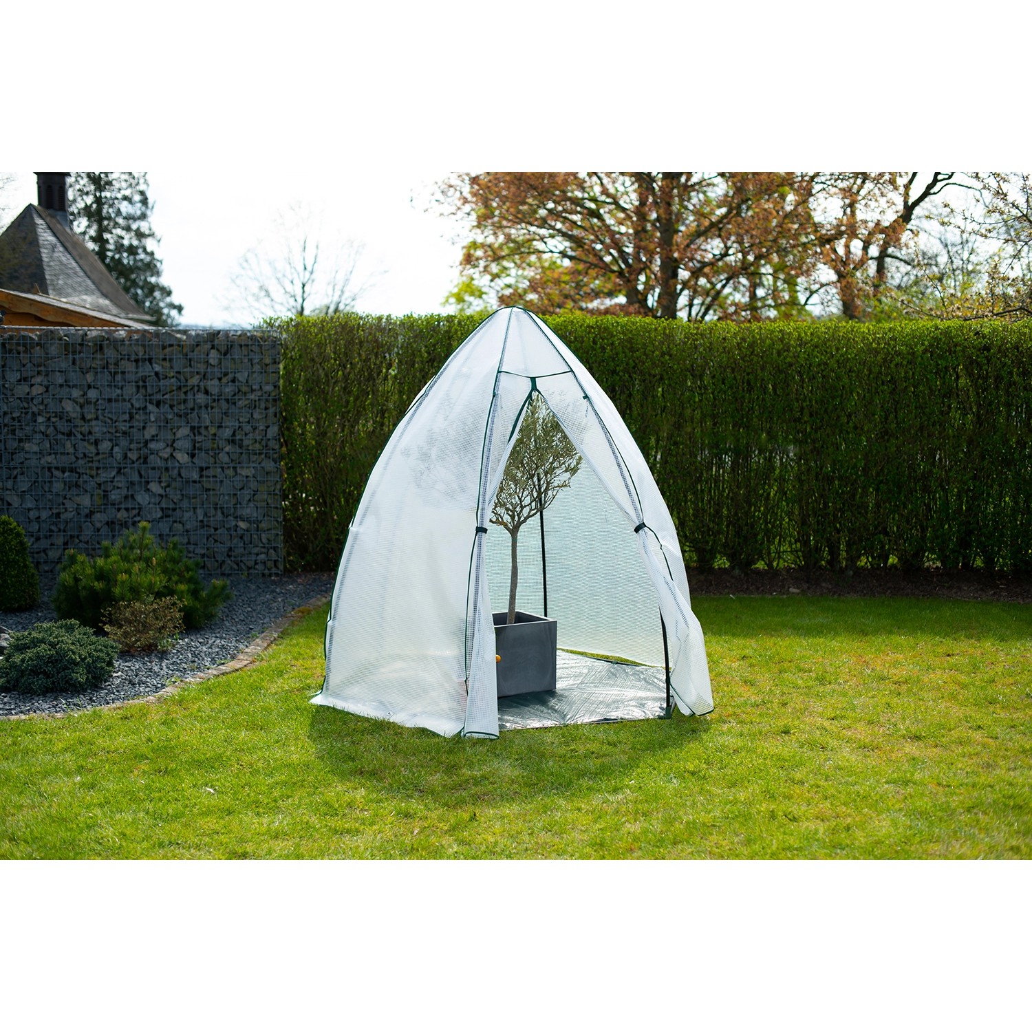 Westmann Überwinterungszelt Minze: Foliengewächshaus für Pflanzen im Garten.