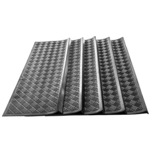 5er-Set Jet-Line Stufenmatten Trapa aus Gummi, 25x75cm, wetterfest und rutschhemmend.