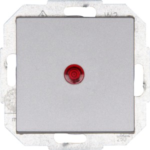 Kopp Kontrollschalter Athenis Stahl mit roter Glimmlampe für Schalter & Taster.