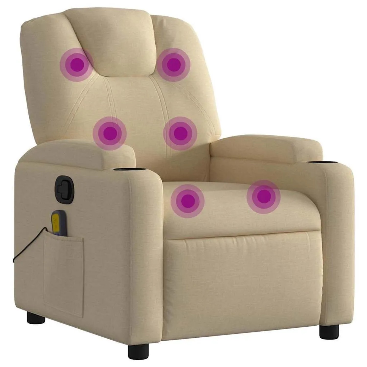 vidaXL Massage-Relaxsessel Cremefarbener Stoff 3205515 günstig online kaufen