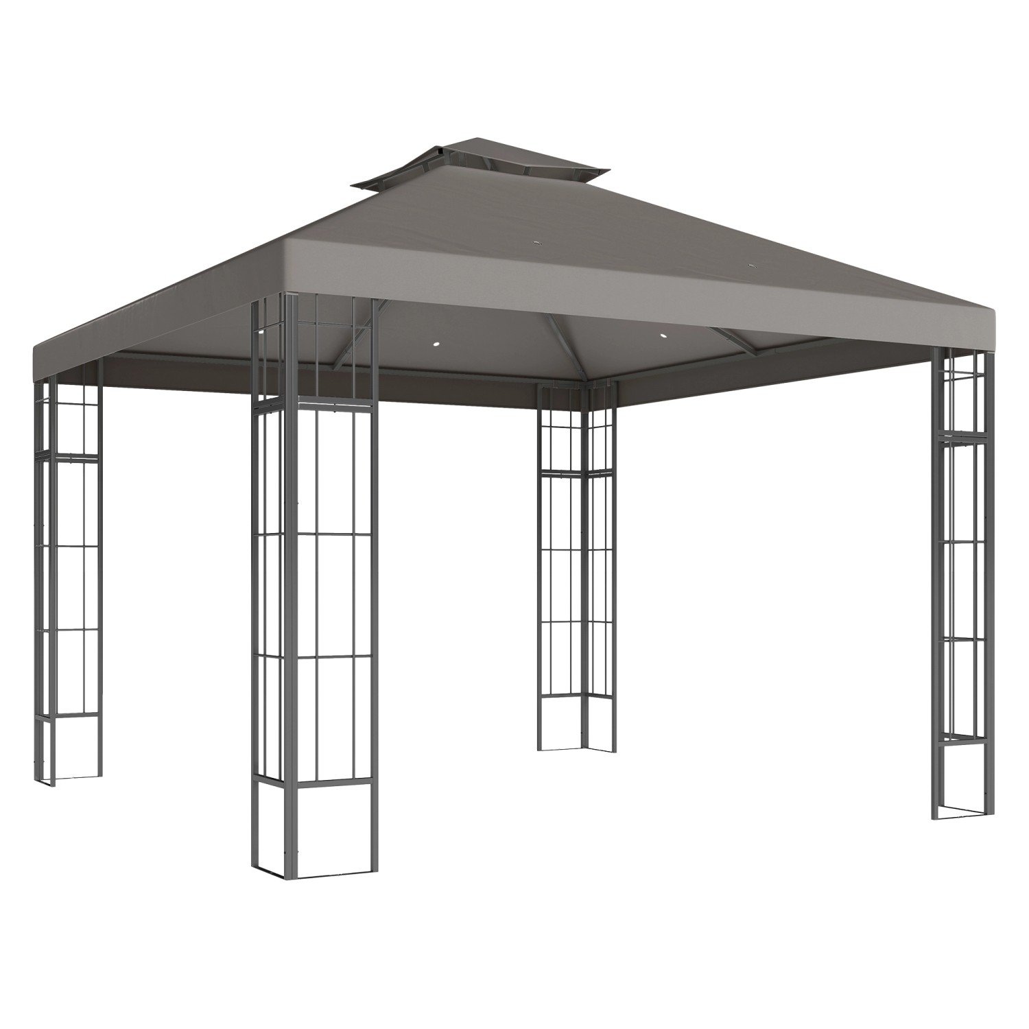 Outsunny Pavillon Metall Polyester Dunkelgrau 298L x 298B x 279H cm günstig online kaufen