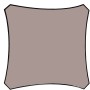 Braun-graues, viereckiges Perel Sonnensegel 500x500 cm für Garten und Terrasse.