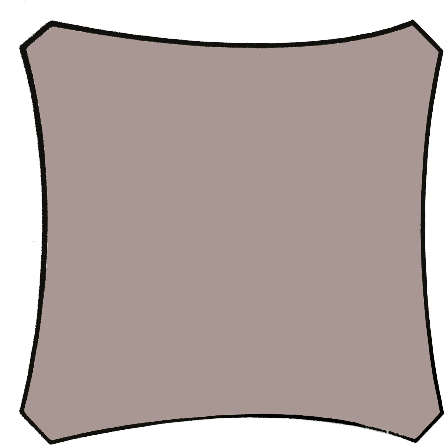 Braun-graues, viereckiges Perel Sonnensegel 500x500 cm für Garten und Terrasse.