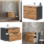 Vicco Waschbeckenunterschrank Lanco Anthrazit/Goldkraft Eiche 80 x 60 2-teilig_8