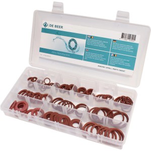 KÖRO Fiber-Ringe, 120 Stück, im Sortimentskasten für Armaturen und Trinkwasserleitungen.