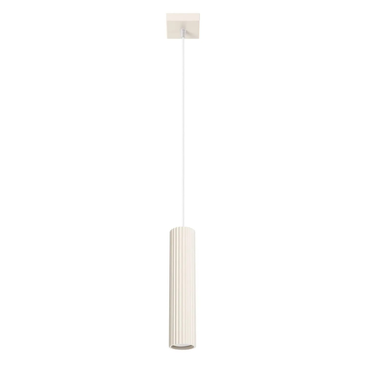 Licht-Erlebnisse Hängeleuchte 8 CM Breit Höhenverstellbar Creme GU10 Modern Aluminium