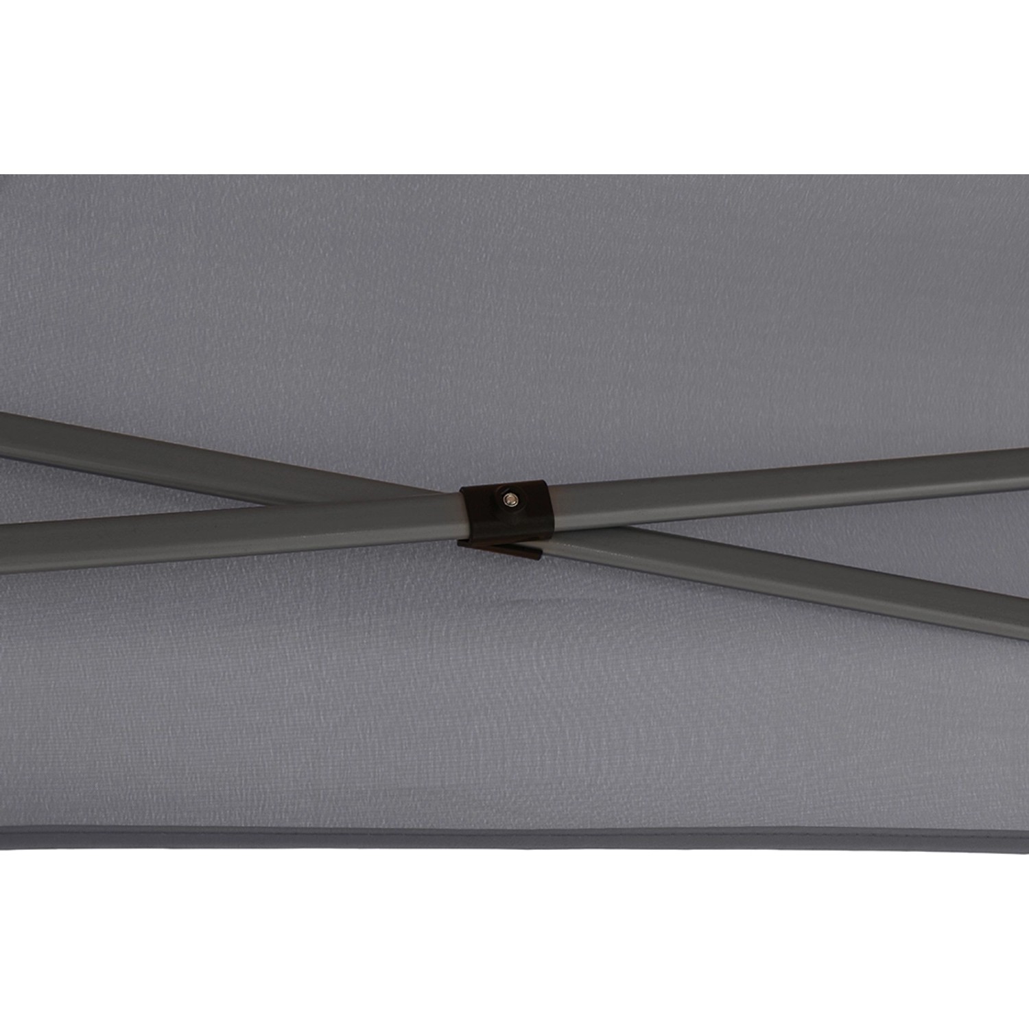 Detailaufnahme: Graues Stahlgestell und Dach des Siena Garden Allrounder Pavillons.