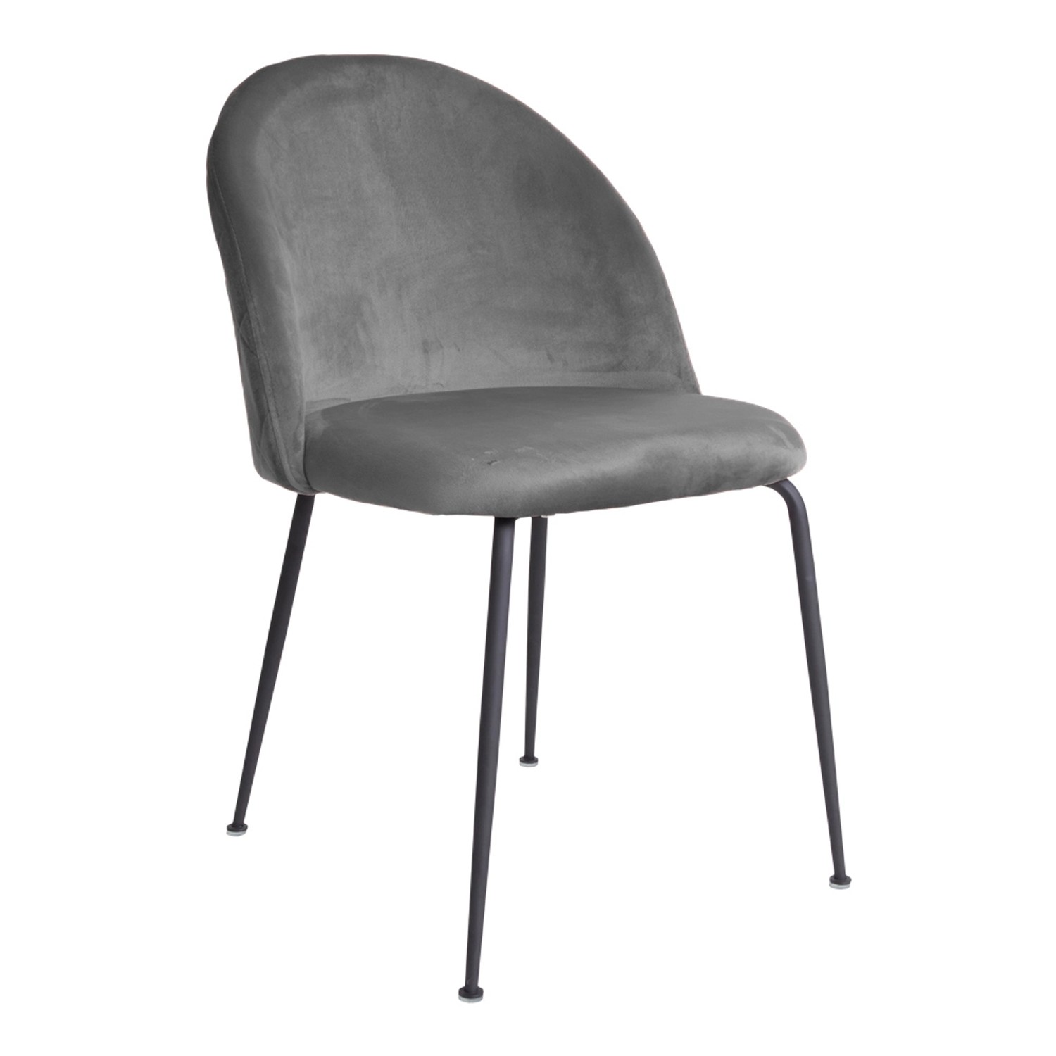ebuy24 Geles Esszimmerstuhl Grau Velour Schwarze Beine günstig online kaufen