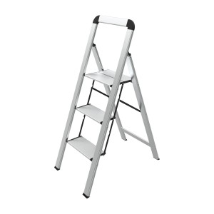 Mephisto Aluminium Klappleiter mit 3 Stufen, max. 150 kg Tragkraft, für Haushalt & Werkstatt.