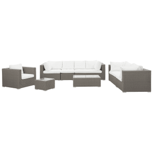 Beliani Lounge Set MAESTRO Taupe 90x282x70
