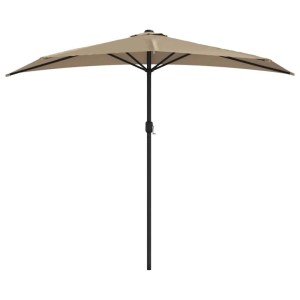 vidaXL Balkon-Sonnenschirm mit Alu-Mast Taupe 270x144 cm Halbrund 44590