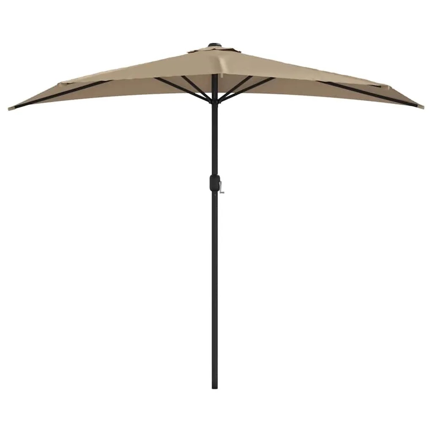vidaXL Balkon-Sonnenschirm mit Alu-Mast Taupe 270x144 cm Halbrund 44590