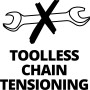 Symbol für werkzeuglose Kettenspannung bei der Einhell Benzin-Kettensäge.