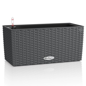 Lechuza Balconera Cottage 40 in Granit, Pflanzgefäß mit Bewässerungssystem für Balkon.