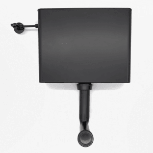 Schwarzer Siamp Spülkasten Tosca mit Start-Stopp-Technik für Stand-WC.