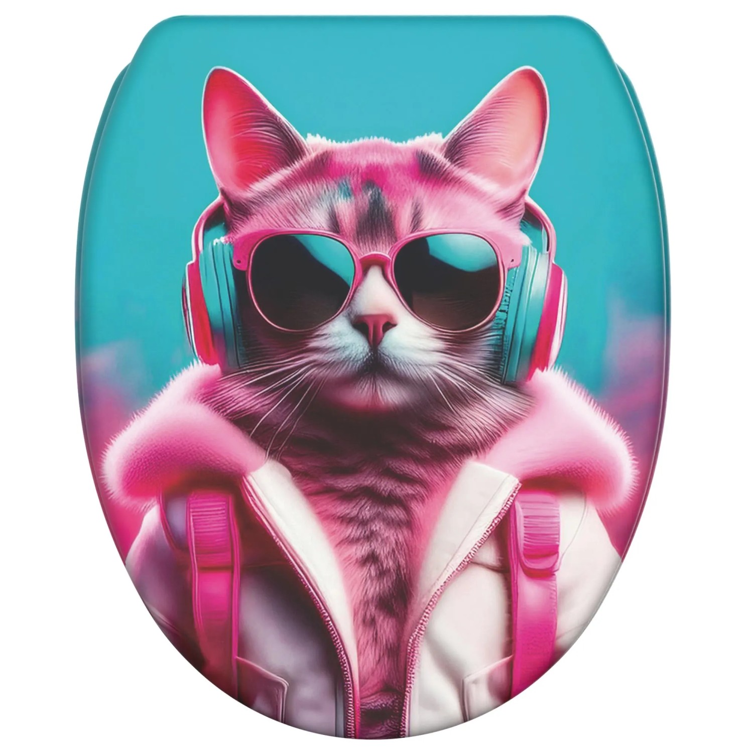 SANILO WC Sitz mit Absenkautomatik Top Fix Neon Cat