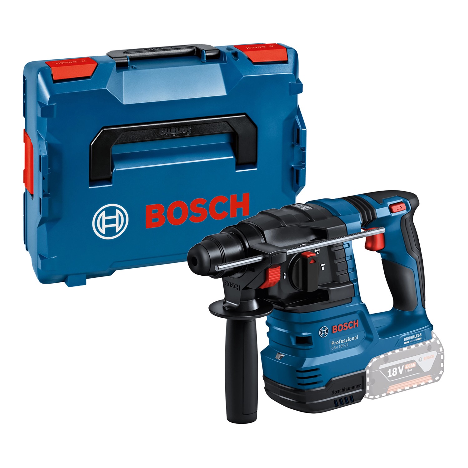 Bosch Professional 18 V Akku-Bohrhammer GBH 18V-22 Solo in L-Boxx