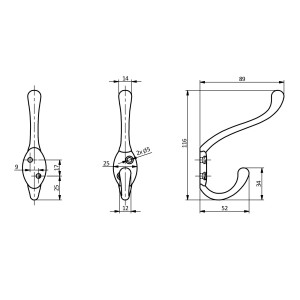 SOTECH Garderobenhaken SOFIA Groß Schwarz