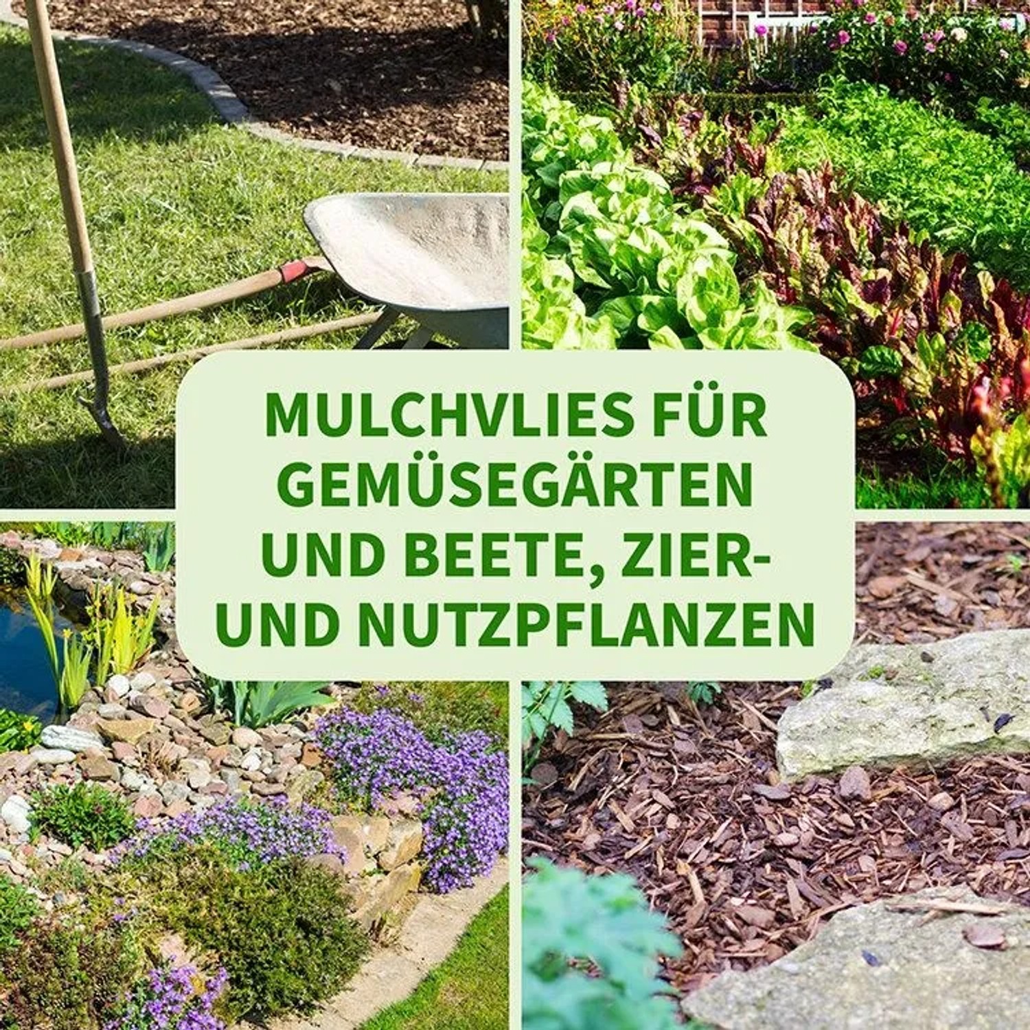 TTL GARDEN Unkrautvlies 100g/m² 1x50m 50m² Rolle Schwarz Inkl. 100 Erdanker 150mm Schwarz Gartenvlies Mulchvlies UV-stabil_6