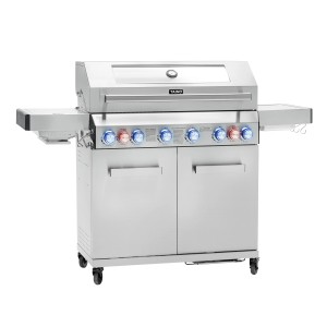 Taino Platinum Yamara 6+2 Gasgrill aus Edelstahl mit 6 Brennern, Sear- und Backburner.