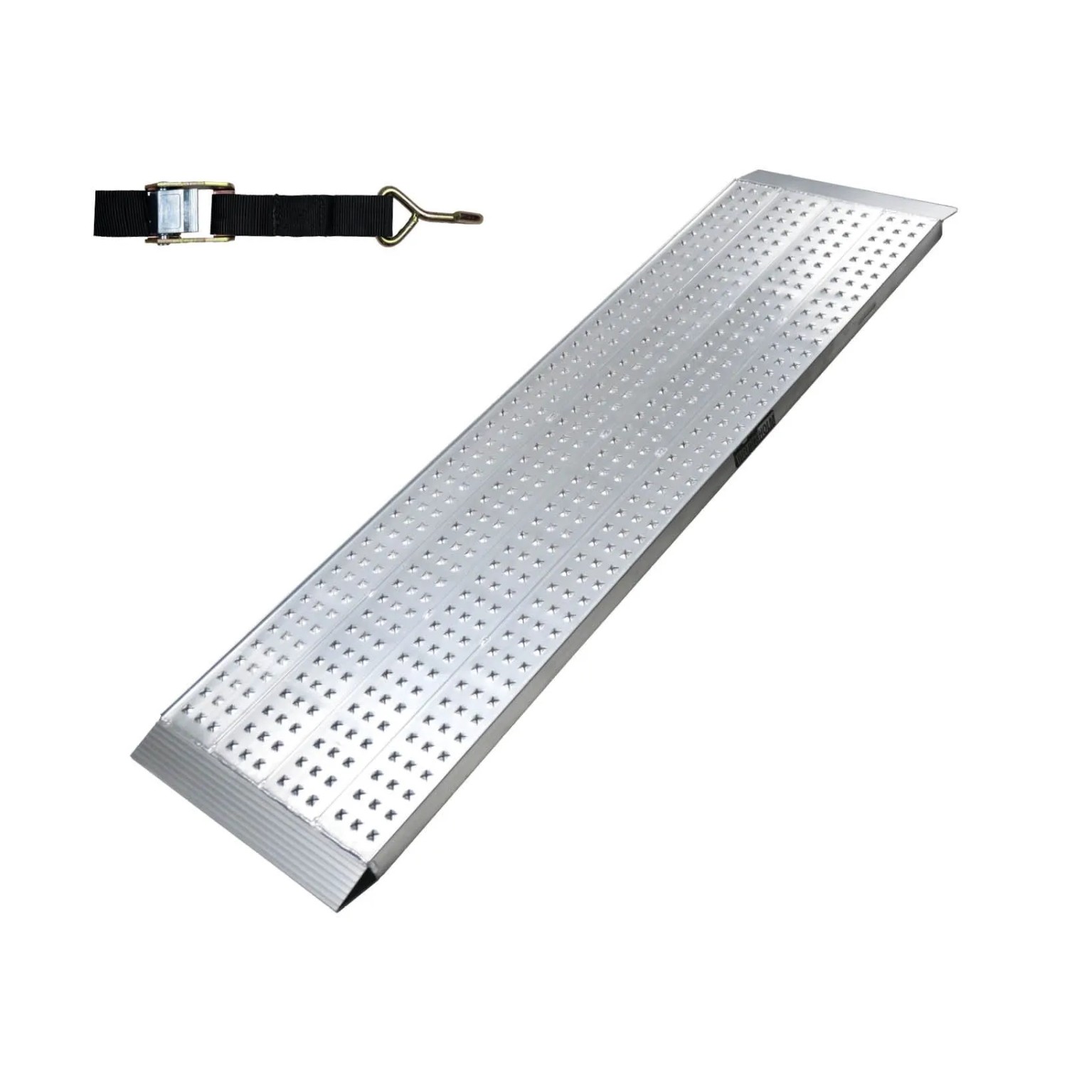 TRUTZHOLM 1 x Auffahrrampe Leichte Ausführung 200 x 56 cm Traglast 270kg Alu Grau Profiliert